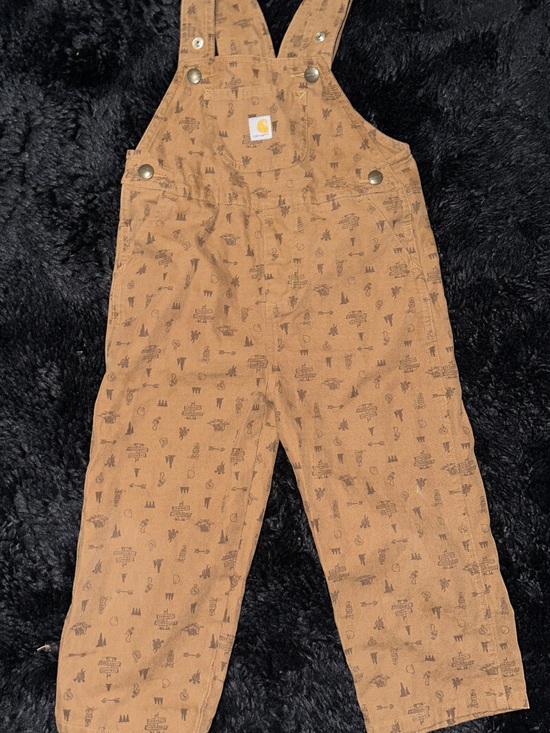 Carhartt Other - Carhartt Kids Tan Brown Printed Canvas Overalls
